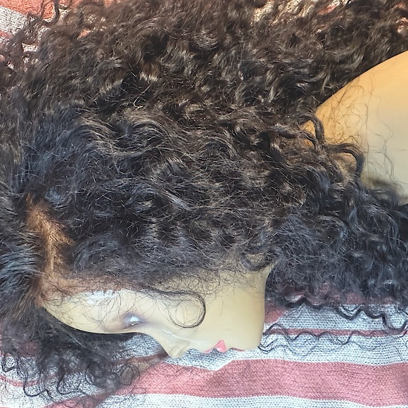 Curly Black Human Hair Wig - Picture 6 of 11